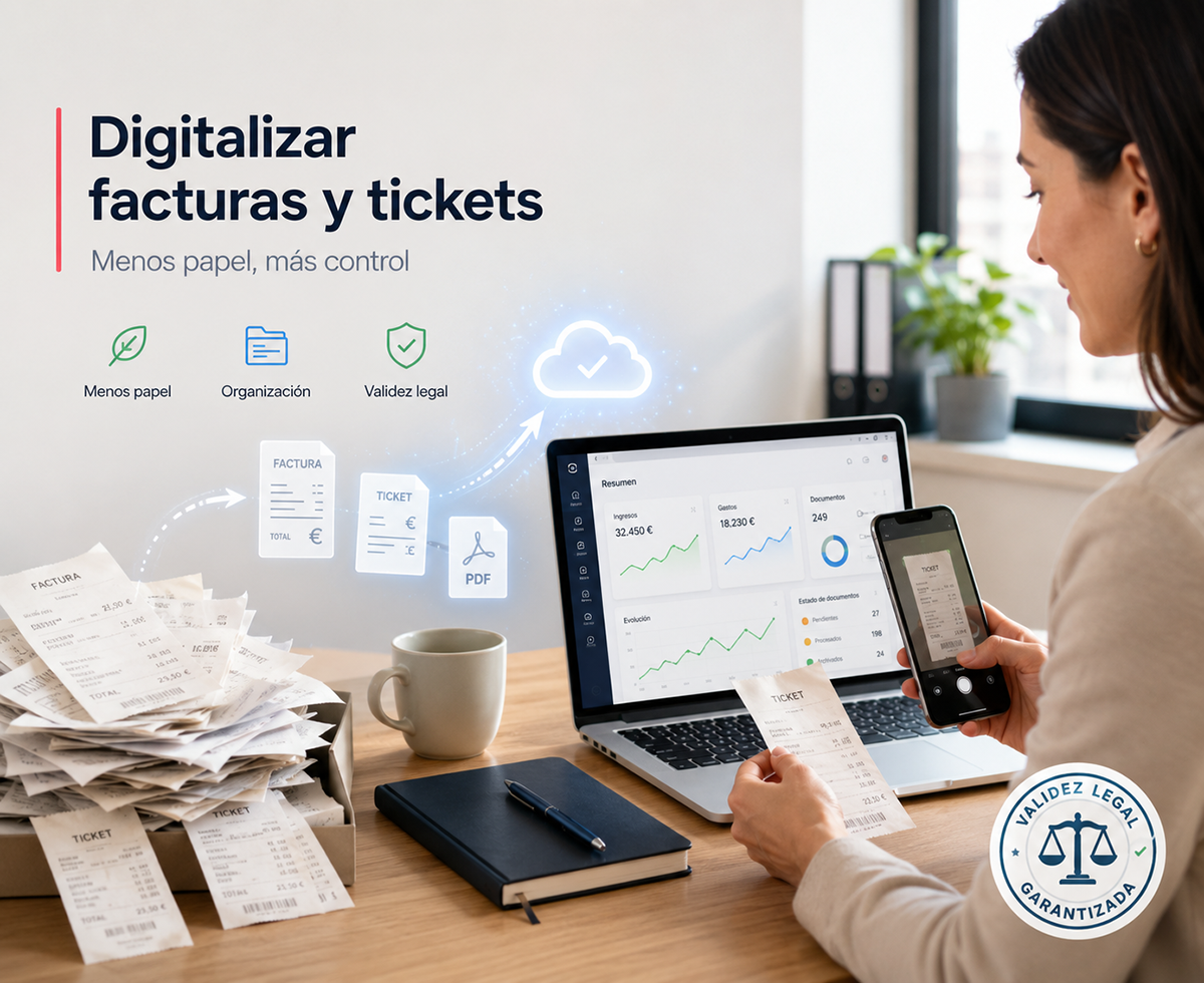 Digitalizar facturas y tickets con Holded para eliminar papel con validez legal